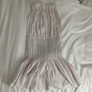 Planet blue romper- pink and white